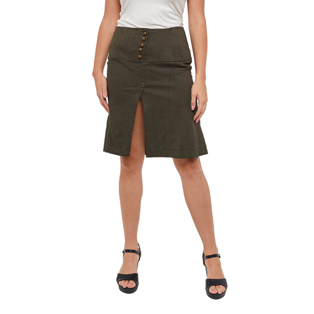 Compagnia Italiana Skirt Women size 31 Dark Olive Green